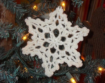 CROCHET PATTERN, Crochet snowflake applique, snowflake pattern, vintage snowflake pattern