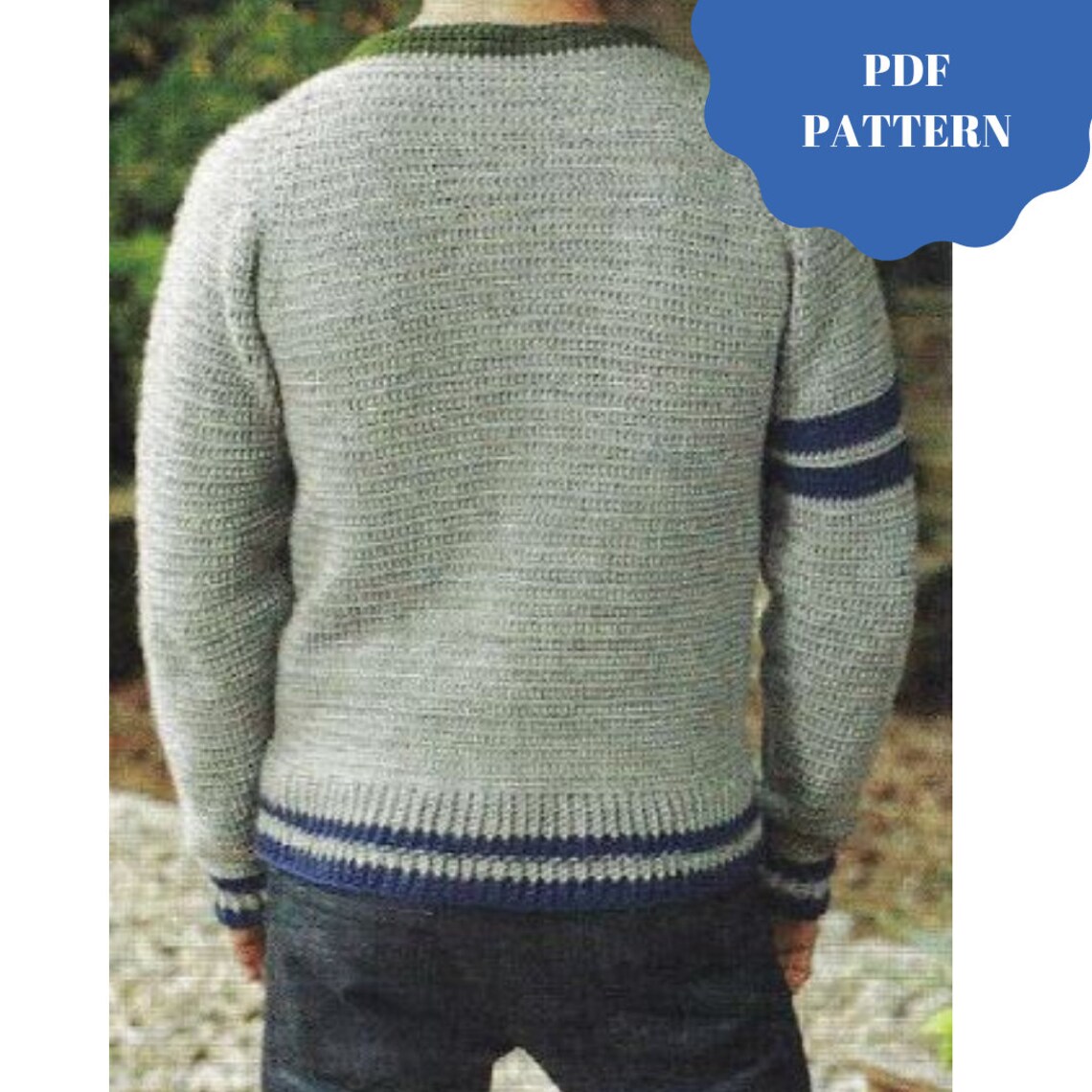 CROCHET PATTERN, Men's Crochet Cardigan Pattern, Crochet Men's Cardigan ...