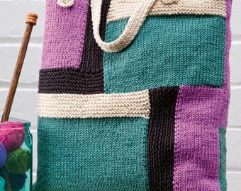 KNITTING PATTERN, Knit Bag Pattern, Easy Knit Bag Pattern, Shoulderbag Knit Pattern, Knitted Tote Pattern