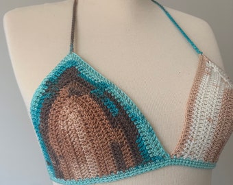 SCHEMA ALL'UNCINETTO, Schema all'uncinetto per top bikini, Schema top facile, Schema base per reggiseno all'uncinetto, Top all'uncinetto per principianti, Schema reggiseno all'uncinetto