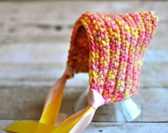 CROCHET PATTERN, Newborn bonnet, Baby bonnet, Easy baby bonnet pattern