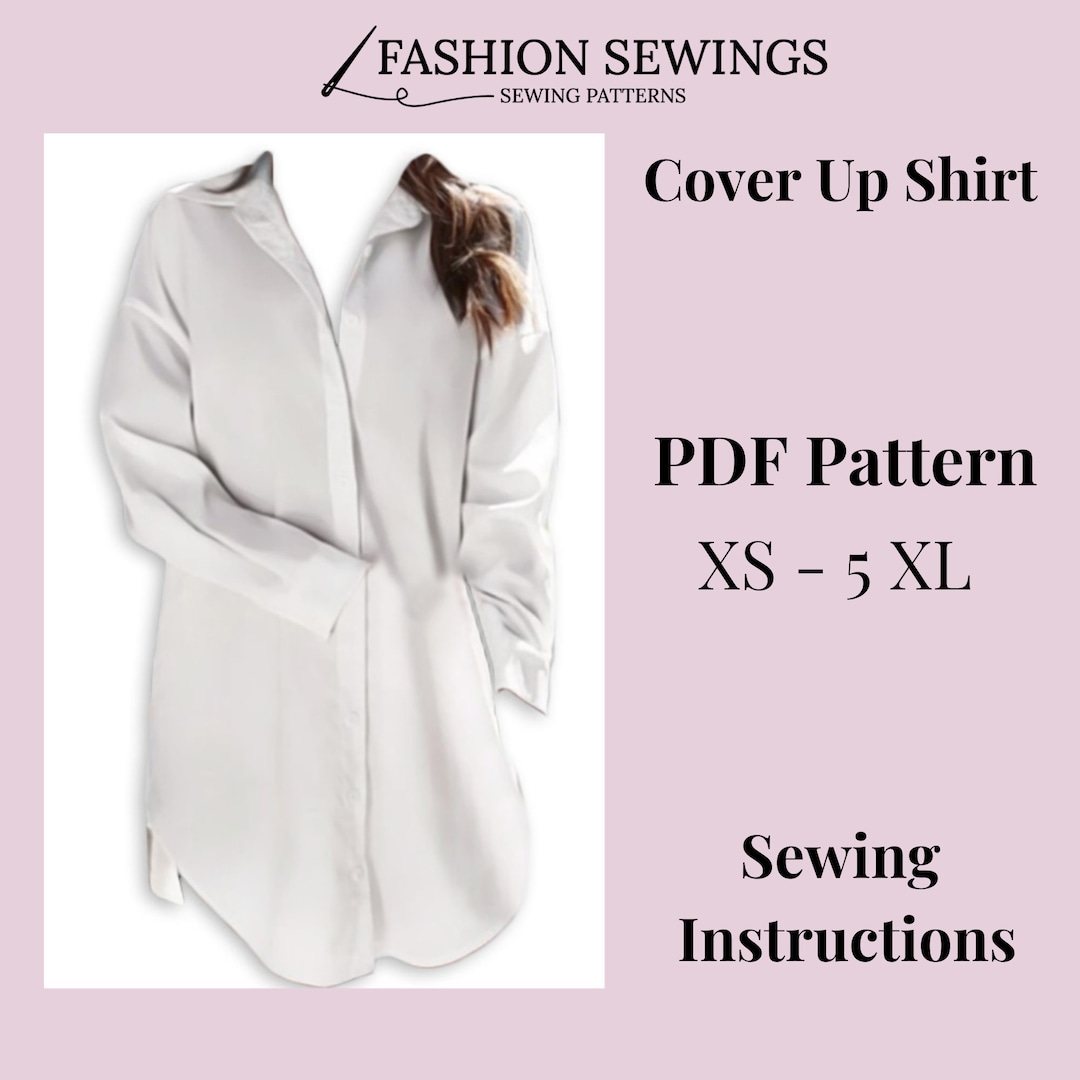 Cover up Shirt Sewing Pattern: Women's Blouse (XS-5XL) (PDF Pattern) - Etsy
