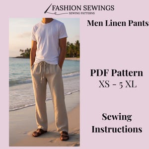Herren Hose Schnittmuster: XS-5XL, anfängerfreundlich (PDF-Muster)