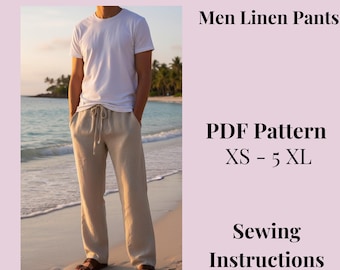 Men's Pants Sewing Pattern: XS-5XL, Beginner Friendly (PDF Pattern)