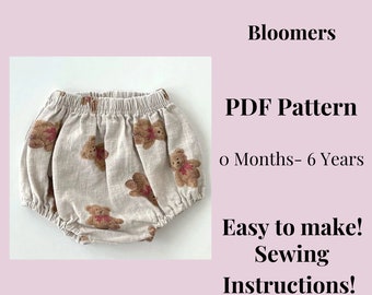 Kids Bloomers Sewing Pattern: Easy Baby Sewing (PDF Digital Download)