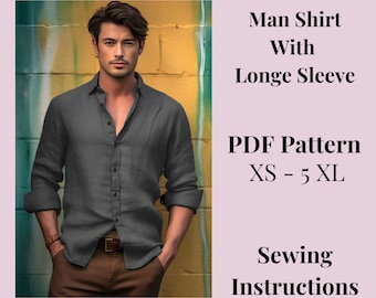 Men's Shirt Sewing Pattern: XS-5XL (PDF Pattern)