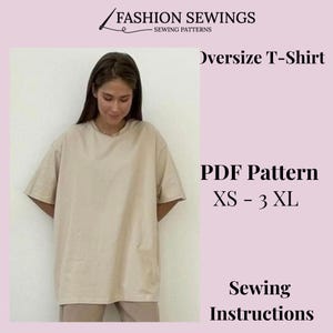 Cartamodello per maglietta oversize: XS-3XL (cartamodello PDF)