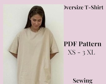 Oversized T-Shirt Sewing Pattern: XS-3XL (PDF Pattern)