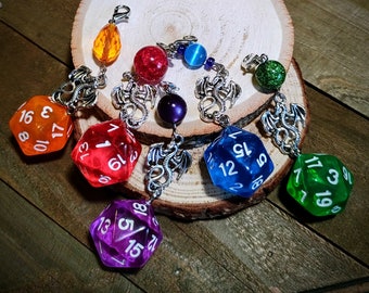 DnD - Dragons & Dice Charms | D20 Pendant | Necklace / Keychain
