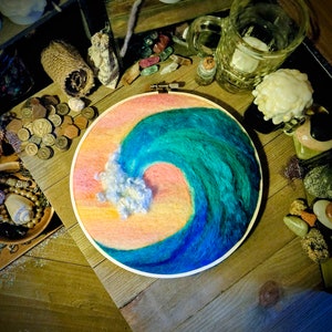 Summer Vibes Wool Painting | Needle Felted Wall Art