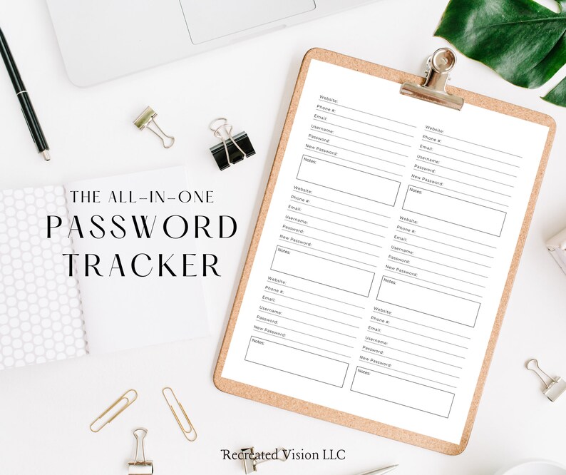 Password Tracker Printable, Username and Password, Instant Download, A4/A5/US Letter - Etsy