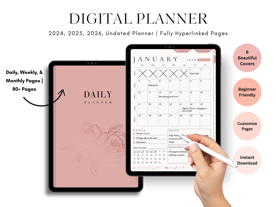 Digital Planner 20242026 Goodnotes & iPad Planner Daily, Weekly