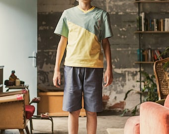 Dijon | Shorts in recycled  denim comfy, kids fashion made in spain/ pantalón corto y cómodo para niños hecho en Barcelona