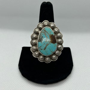Turquoise Starred Sterling Silver Ring