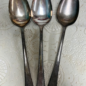 Lot of 3 Silverplate Serving Spoons, Large Spoons, Silverware, Wm Rogers Mfg Co