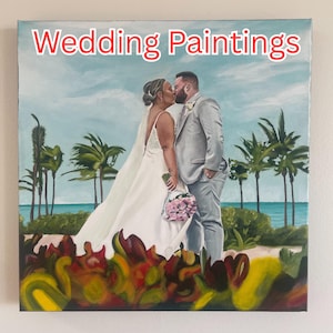 Peinture acrylique personnalisée à partir d'une photo (TARIFICATION EARLY BIRD) Parfaite pour un cadeau de mariage, un anniversaire de mariage ou une occasion spéciale !