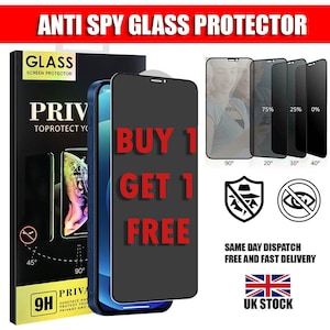 2X Protector de pantalla de vidrio templado privacidad para iPhone