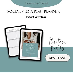 Social Media Planner Kit | Marketing Planner | Content Planner | Business Planner Printable Business Plan | Content Calendar | Facebook Plan