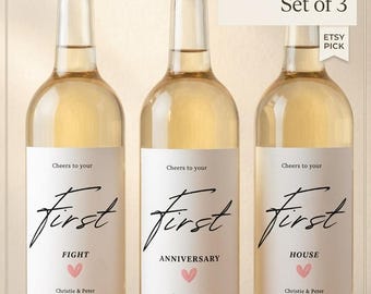 Marriage Milestone Wine Labels – Wedding, Anniversary, Bridal Shower Gift