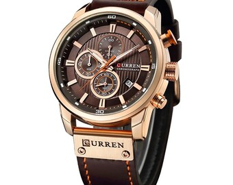 CURREN Casual Sport Watches for Men Blue Top Brand Luxury Military Leather Wrist Watch Man Clock Fashion Chronograph Wrist Watch
