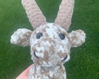 Handmade Crochet Goat Plush Toy | Amigurumi Stuffed Animal | Cute Farm Animal Gift Idea