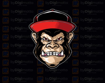 Angry Gorilla Svg, Png, Pdf Multiformat | High Quality | Gorilla Head | Digital Download | Digital Design