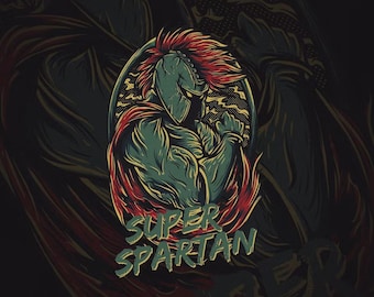 Super Spartan Digital Design | Eps - Ai - Png- Pdf file | Digital Delivery