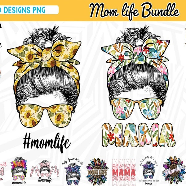 20 Editable Mom Life T-Shirt Designs Bundle | Eps - Svg - Png - Dxf| Multiple File Format | Editable Design | Print on Demand