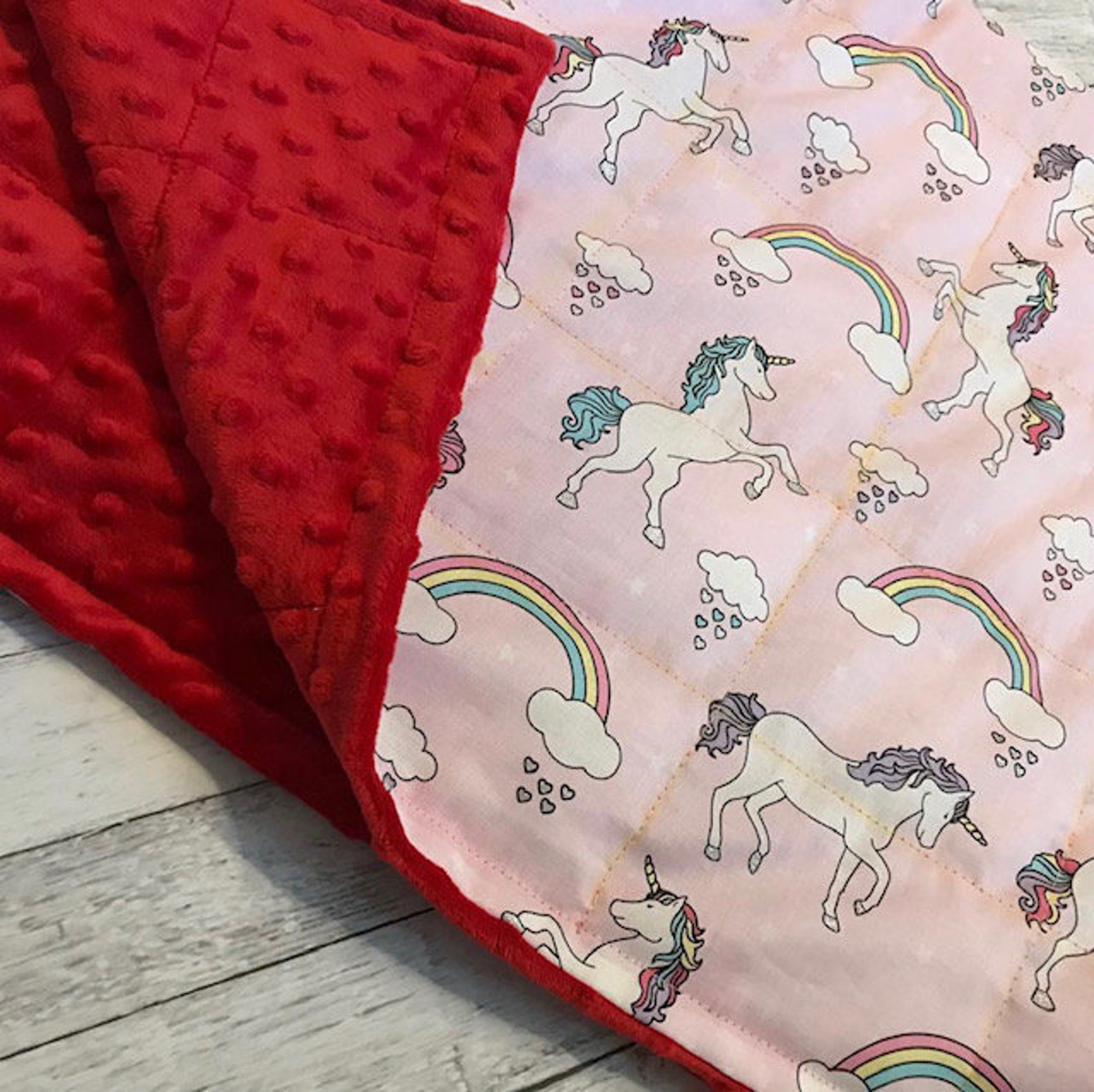 Unicorn Weighted Blanket Sensory Issues Anxiety. Rainbows Etsy Canada