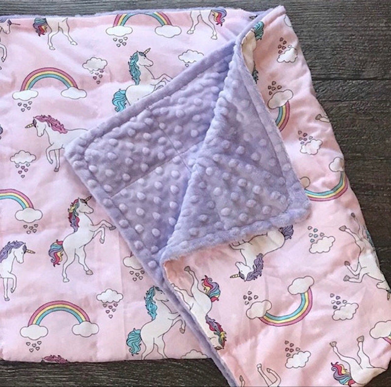 Unicorn Weighted Blanket Sensory Issues Anxiety. Rainbows Etsy Canada