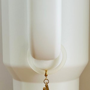Gepersonaliseerde Tumbler Handle Initial Charm Sieraden-Transpsarent/Clear