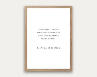Ralph Waldo Emerson Zitat Druck, inspirierende Wandkunst (digitaler Download)