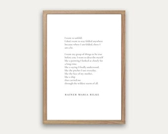 Rainer Maria Rilke Quote Art Print, Inspirational Wall Art (Digital Download)