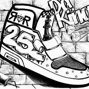 Da King von KyteSketch | Großes Poster zum Ausmalen