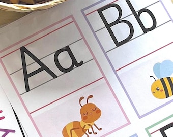 Alfabeto imprimible en PDF: bonito póster del ABC para guardería, aula o sala de juegos / Descarga de arte mural digital
