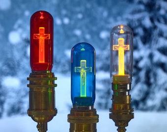 LED-Glühbirne Kruzifix, Glühbirne LED-Kruzifix E27｜Religiöses Geschenk, Dekoration Kreuz Jesus｜Geschenk religiös, Kreuz Jesus｜Schaffen Sie eine ideale Atmosphäre