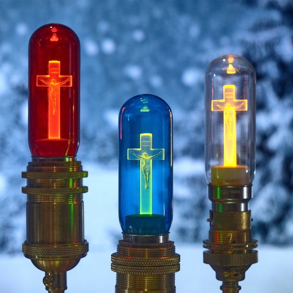 LED-Glühbirne Kruzifix, Glühbirne LED-Kruzifix E27｜Religiöses Geschenk, Dekoration Kreuz Jesus｜Geschenk religiös, Kreuz Jesus｜Schaffen Sie eine ideale Atmosphäre