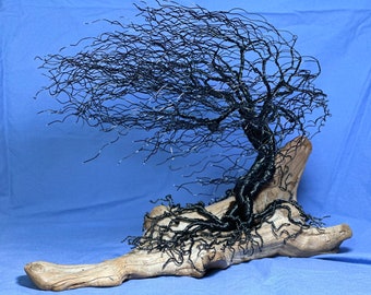 Wire Tree | Black Wind-Blown Wire Decor