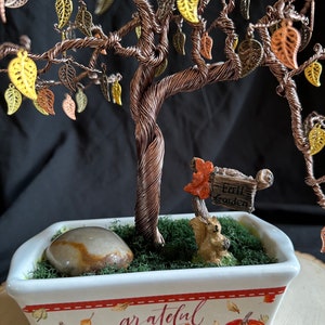 Wire Tree | Unique Wire Sculpture | Autumn Wire Tree | Unique Gift