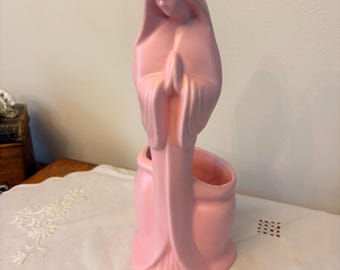 Virgin Mary Vintage Planter, Royal Haeger Ceramic,  Virgin Mary with hands in prayer