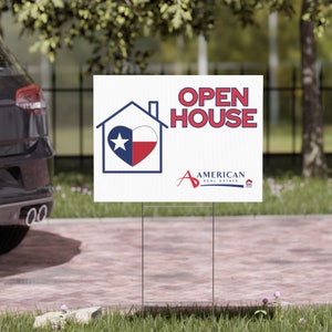 Aanpasbare American Real Estate Texas Heart Open House Yard Sign