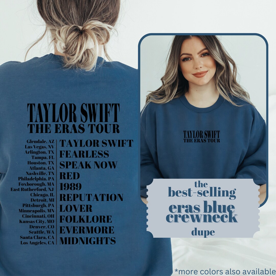 Eras Tour Crewneck the Eras Tour Blue Eras Sweatshirt Etsy