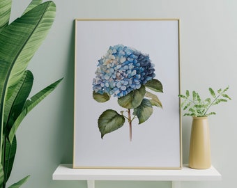 Hydrangea Watercolor Painting Digital Download