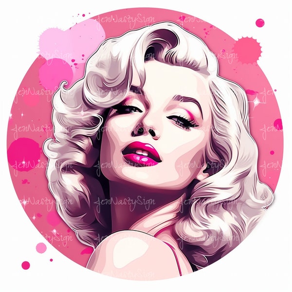 Marilyn Monroe PNG | Colorful Marilyn Monroe Sublimation for Shirts Art Mugs Tumbler | Marilyn Monroe Portrait PNG | Marilyn Illustration
