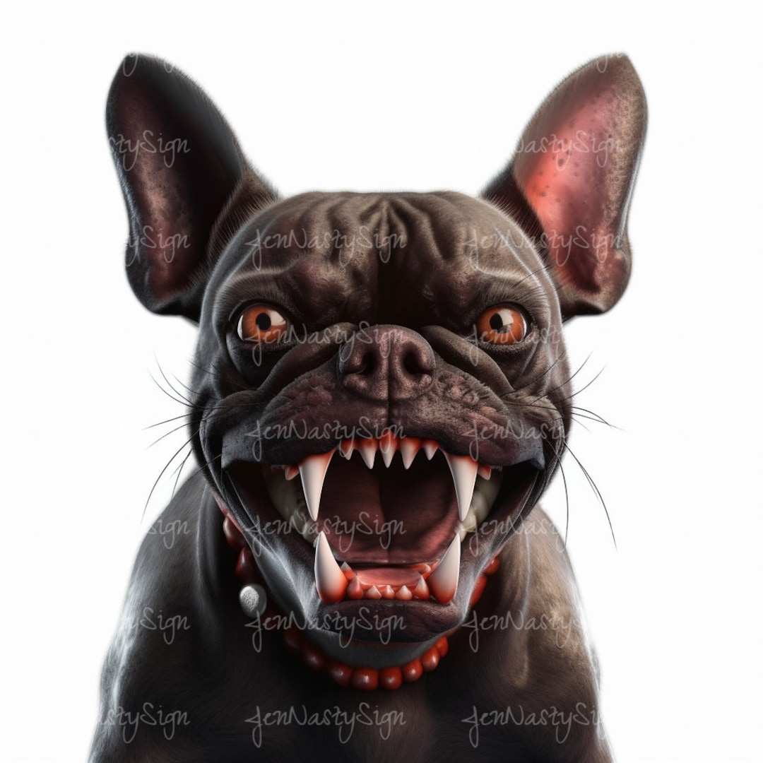 Angry French Bulldog PNG Hand Drawn Dog Breed PNG Frenchie Portrait PNG Dog  Graphic Illustration Sublimation Designs Pet Art 
