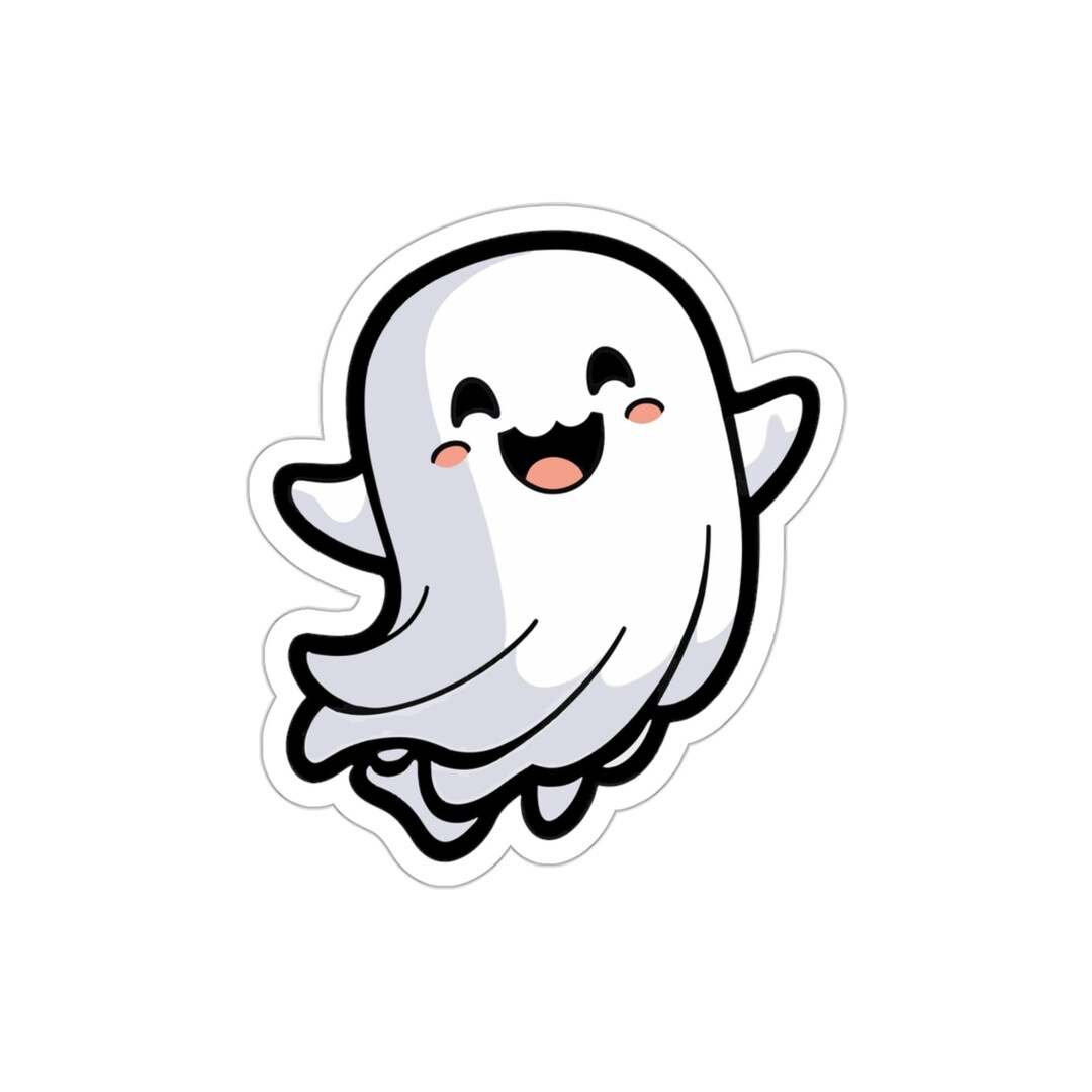 Flying Ghost Sticker Cute Flying Ghost Vinyl Sticker 3