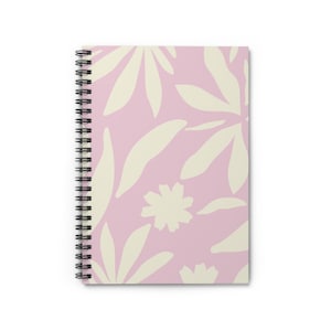 Journal Spiral Notebook Ruled Line Pink Tropical Design