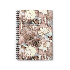 Journal Spiral Notebook Ruled Line Soft Floral Design