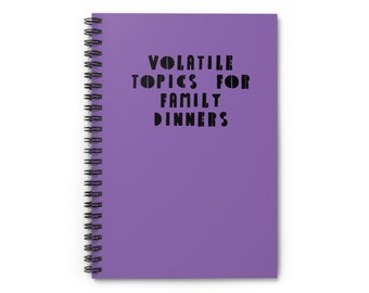 Diário espiral caderno regrado linha engraçado sarcástico roxo capa