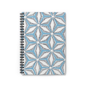 Journal Spiral Notebook Ruled Line Light Blue Graphic Design